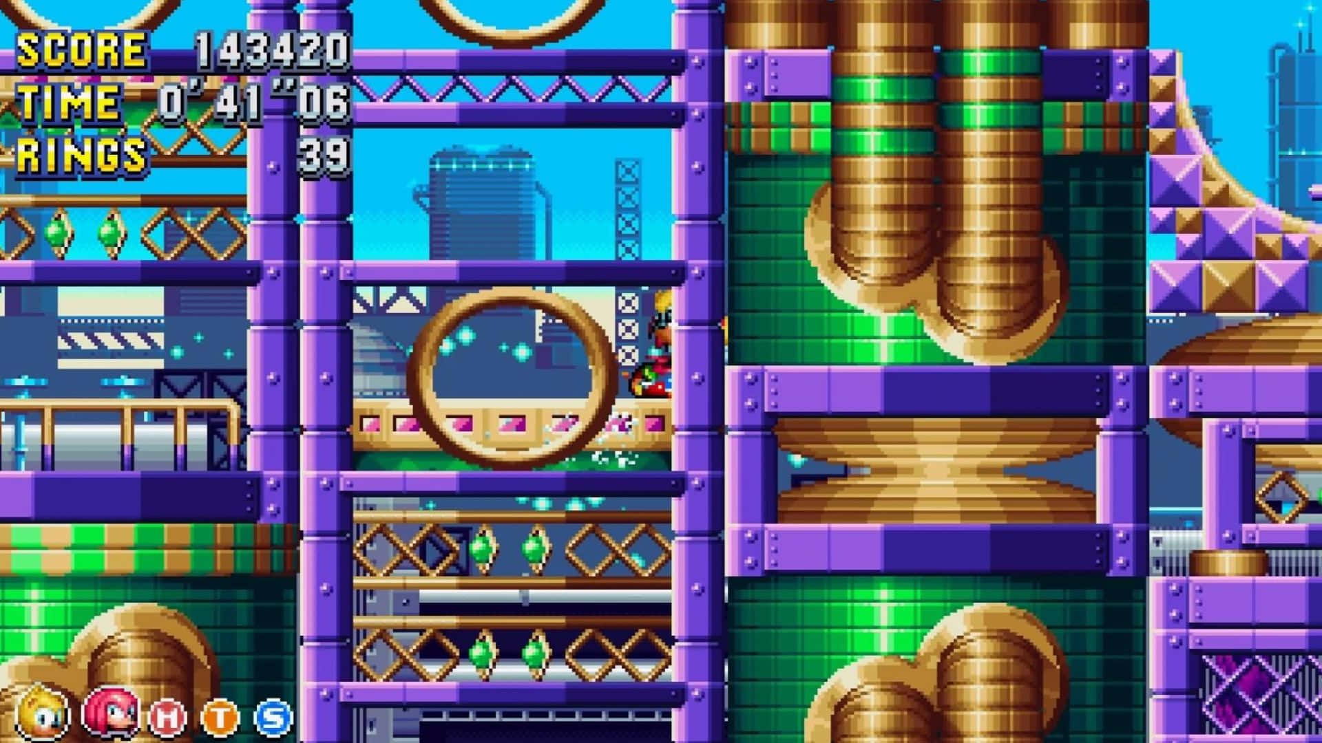 Sonic the Hedgehog exploring the Oil Ocean Zone Wallpaper