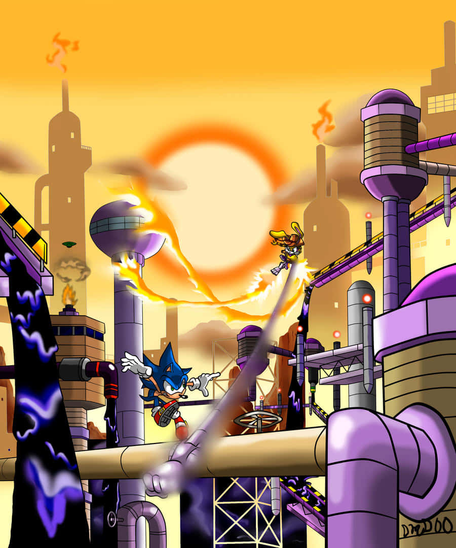 Captivating Sonic Adventure in Oil Ocean Zone Wallpaper