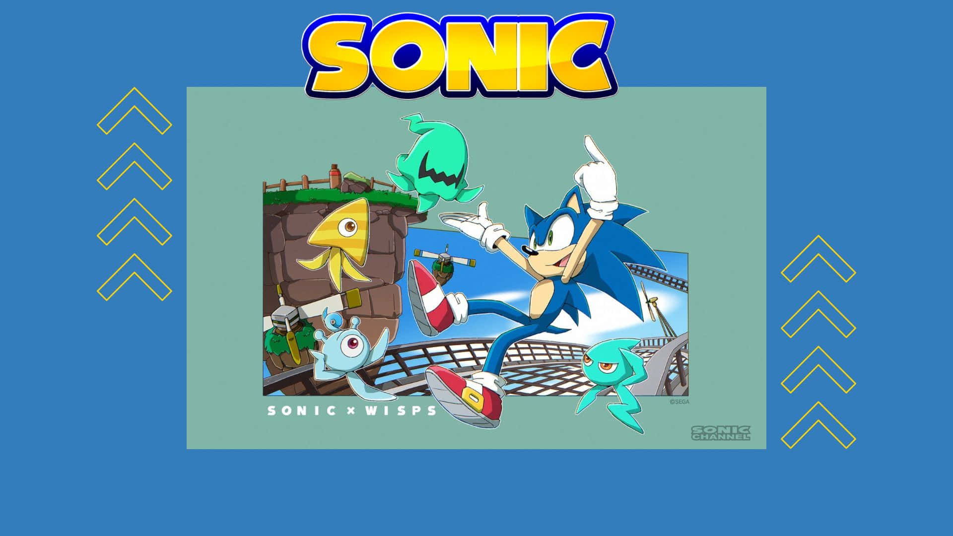 Sonic exploring the vibrant Planet Wisp Wallpaper