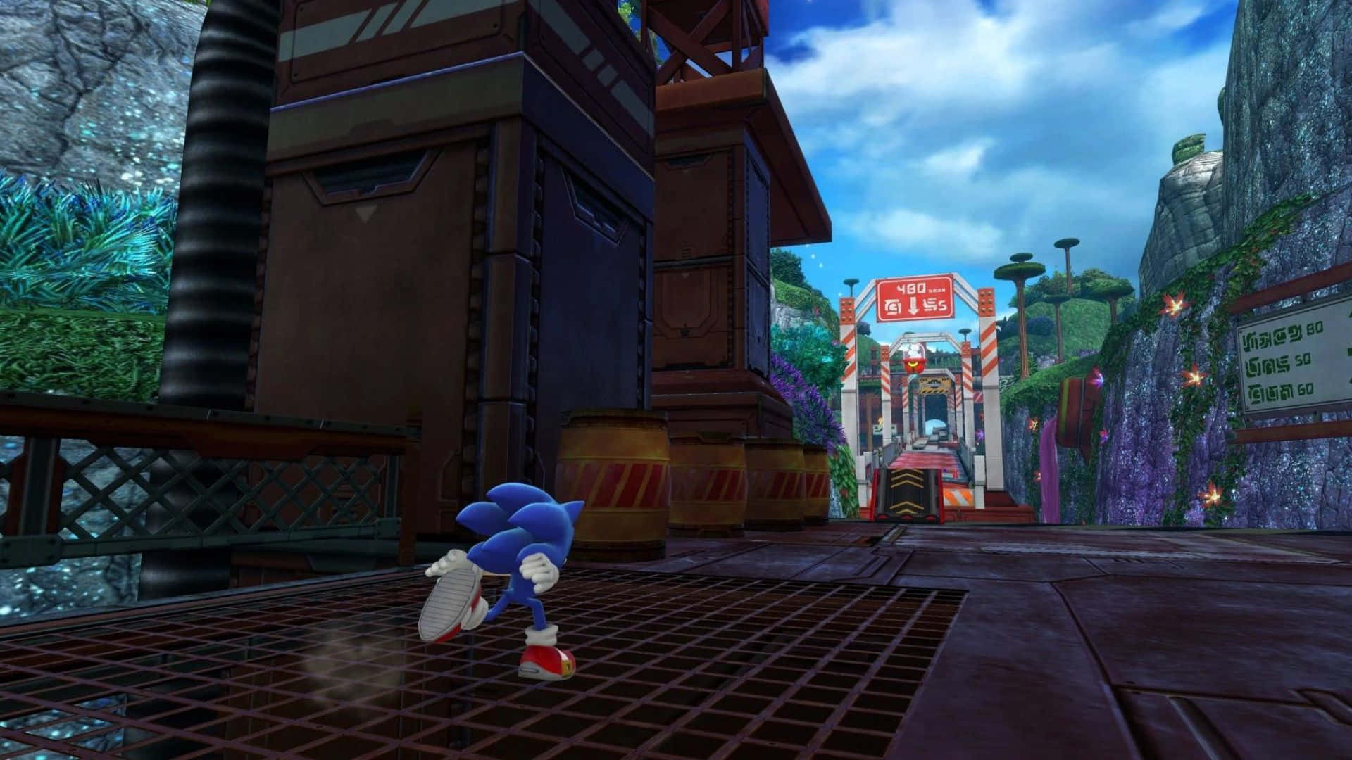 Sonic the Hedgehog exploring the mesmerizing Planet Wisp Wallpaper