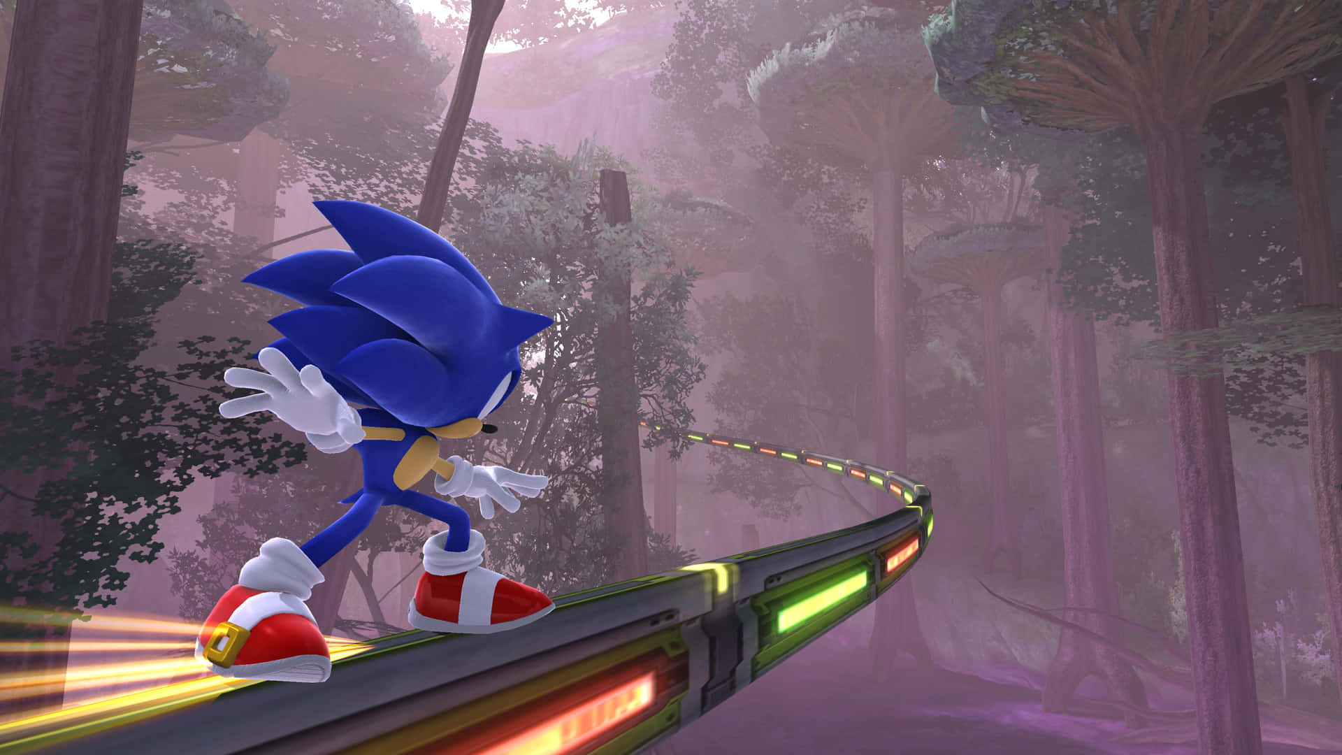 Sonic Adventure in the Vibrant World of Planet Wisp Wallpaper
