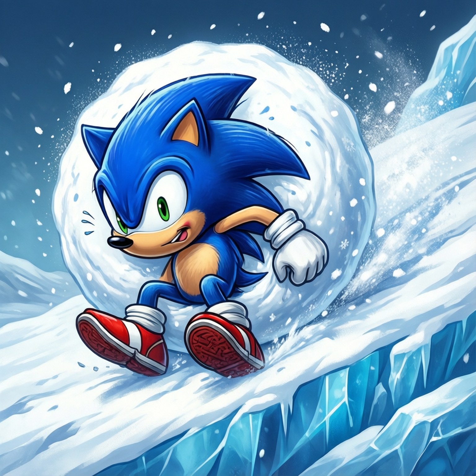 Sonic Snowball Roll Wallpaper