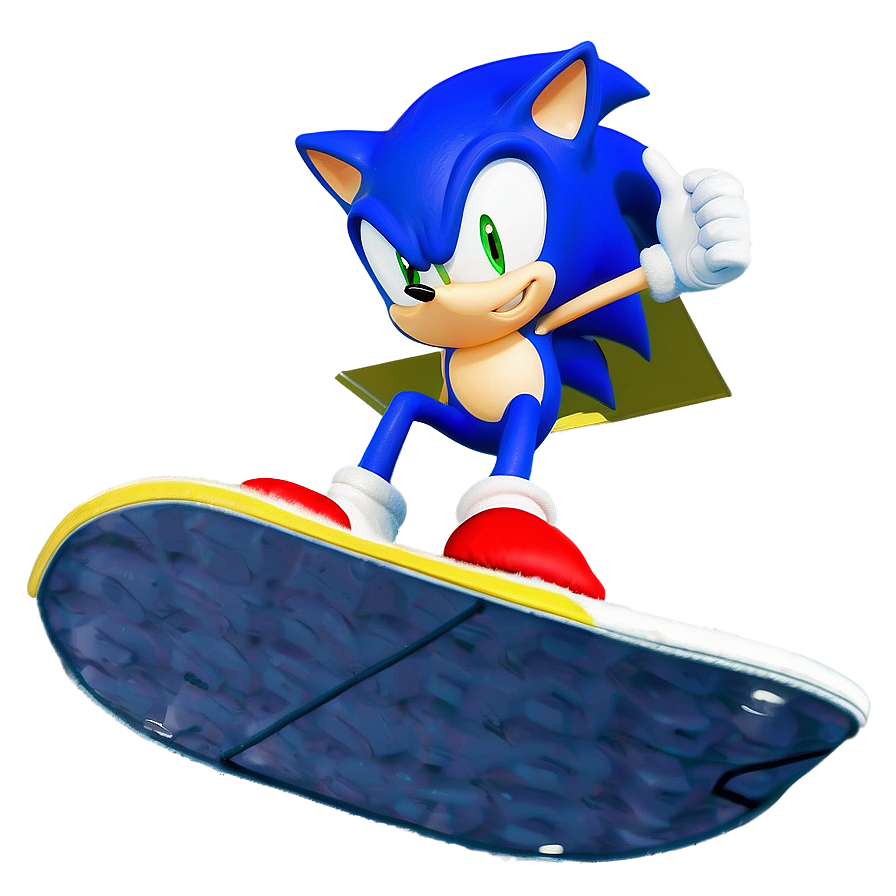 Sonic Snowboarding Downhill Png 2 PNG