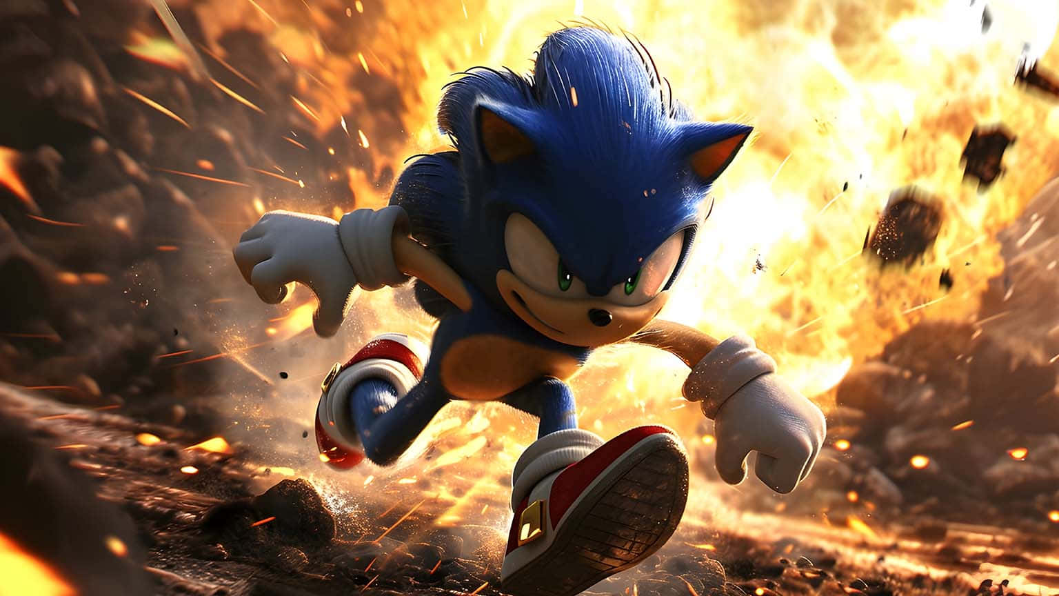 Sonic Snelheid Ontsnapping Explosie Achtergrond