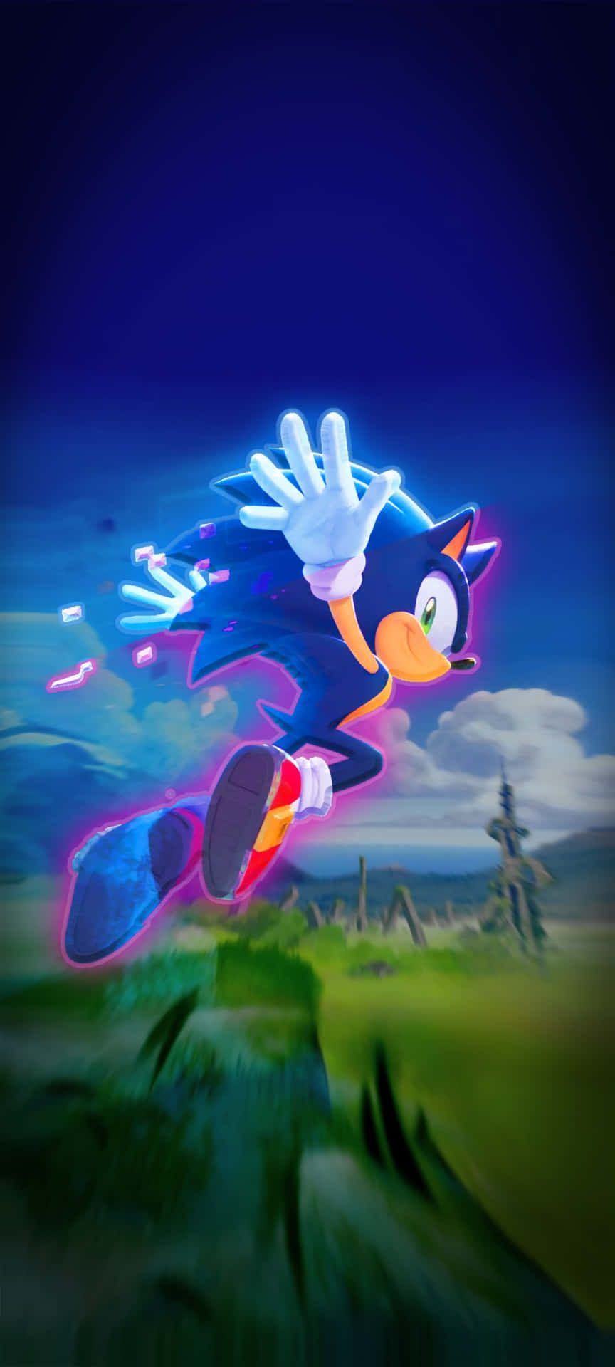 Sonic Speeding Through Field Wallpaper