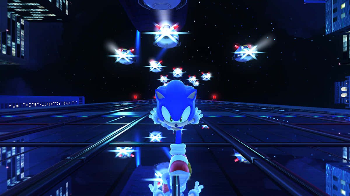 Pemandangan Kota Malam Sonic Speedster Wallpaper