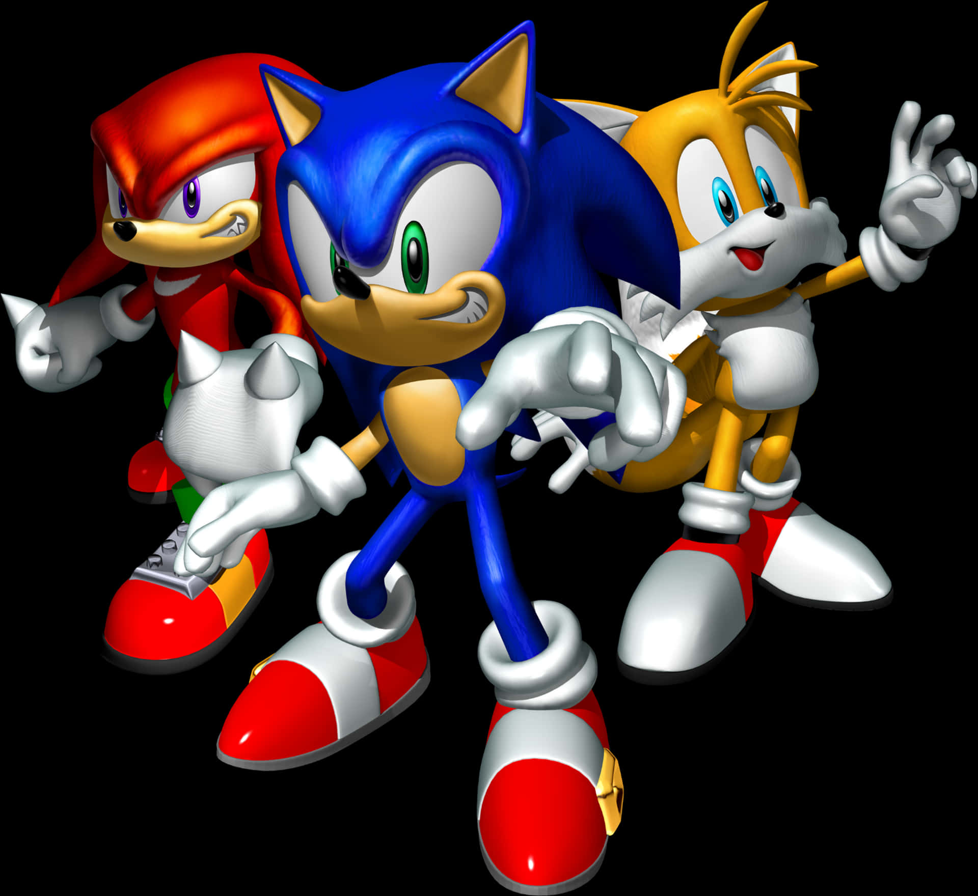 Sonic_ Tails_ Knuckles_ Team_ Up PNG