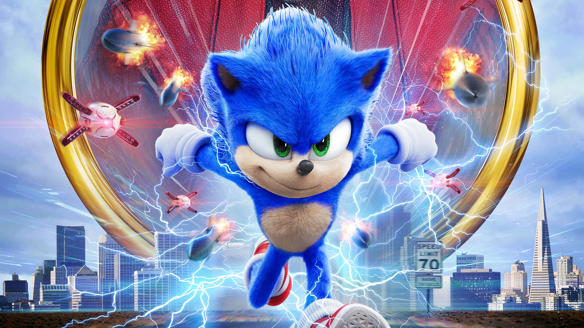 Gør dig klar til at flytte hurtigere end nogensinde med Sonic The Hedgehog 4K Wallpaper. Wallpaper
