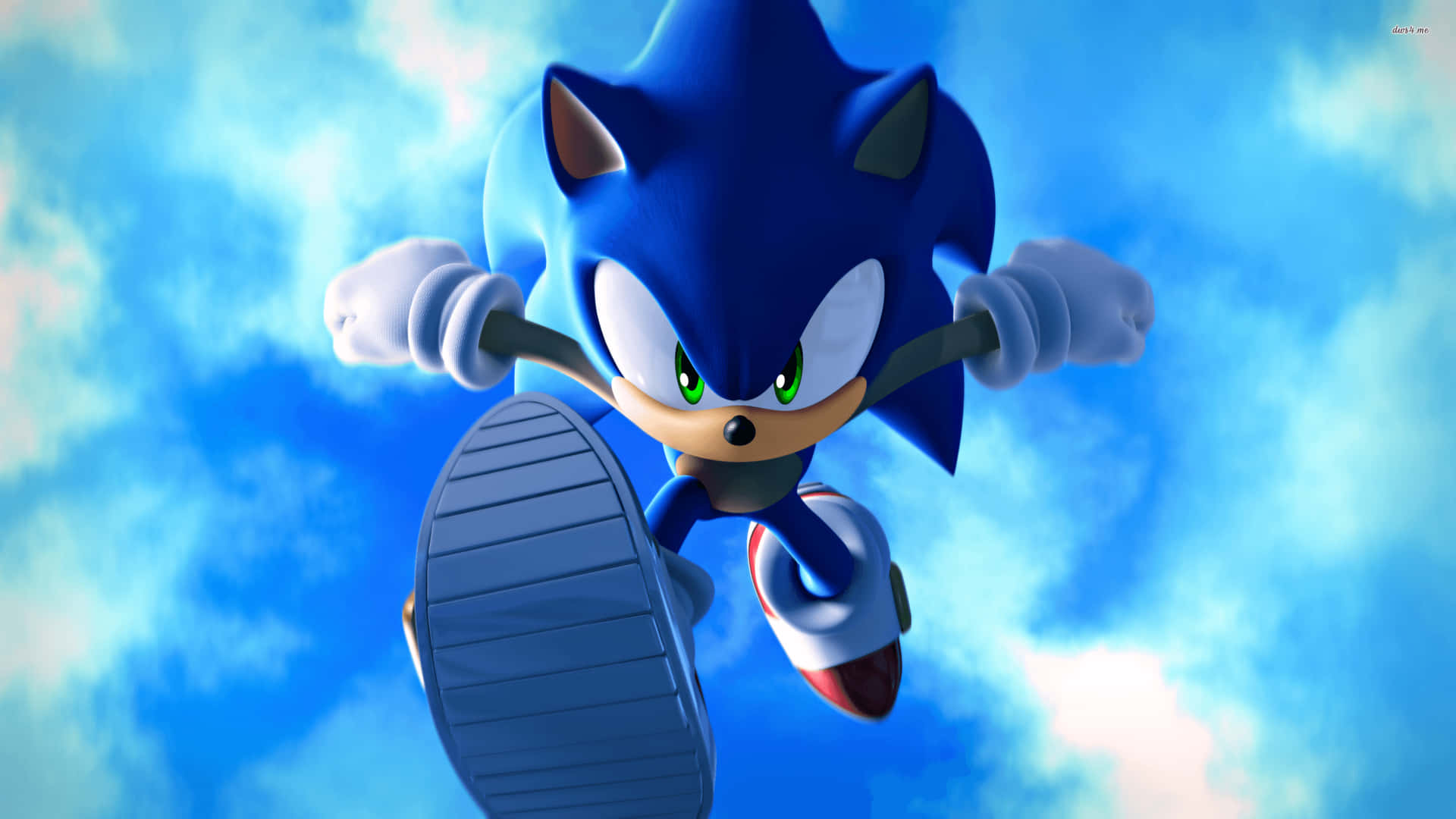 Løb med Sonic The Hedgehog i 4k opløsning. Wallpaper