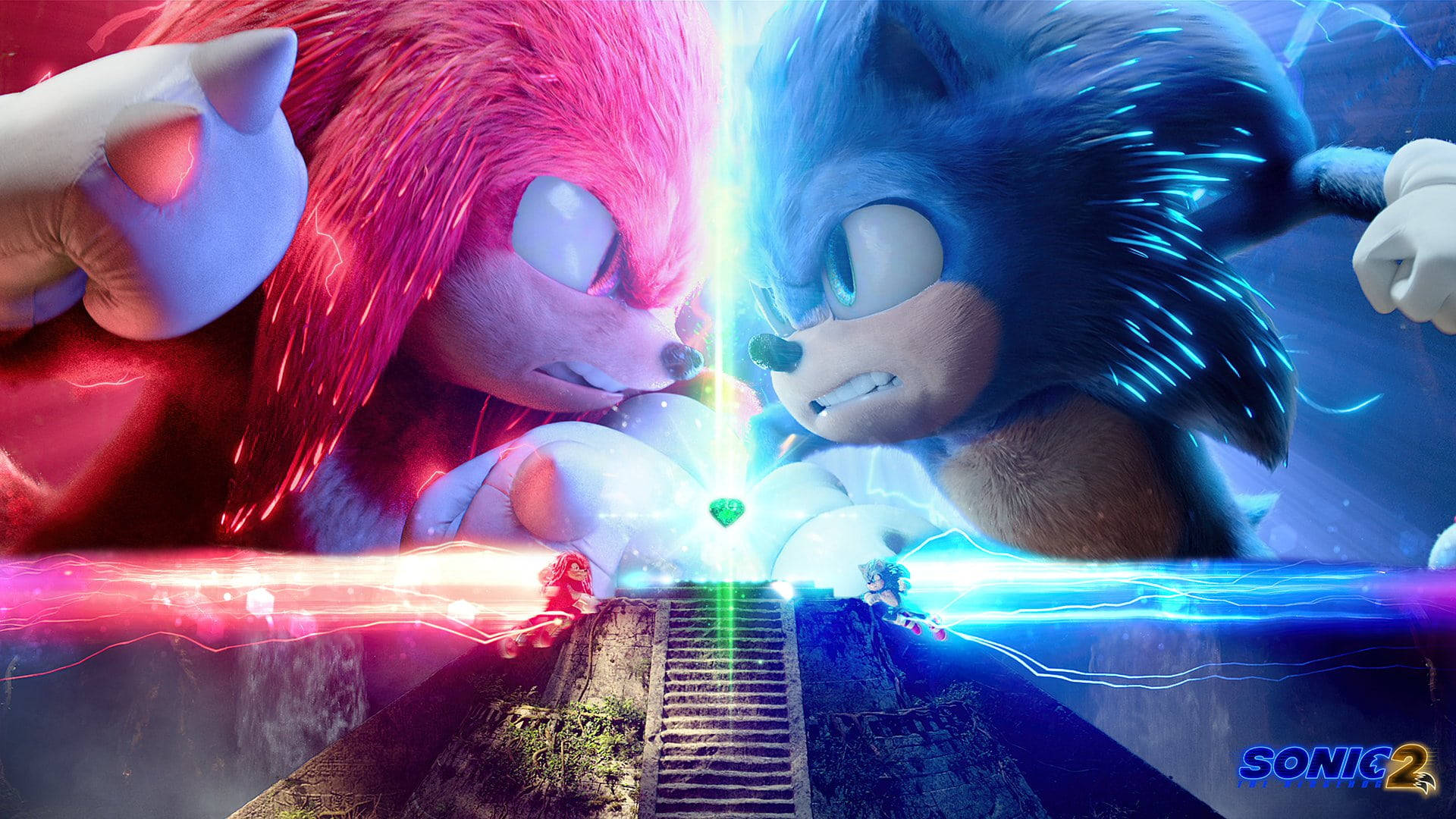 Sonic The Hedgehog Against Knuckles Wallpaper