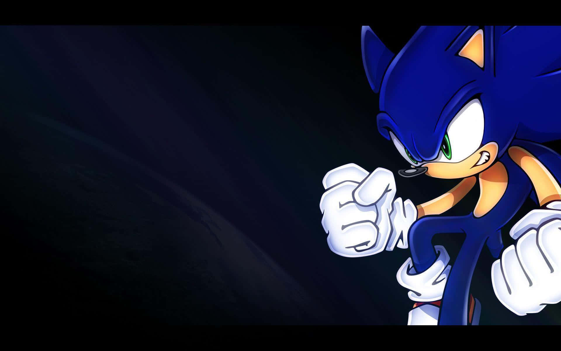 Sonicthe Hedgehog Acelerando Pelas Cores Vivas De Uma Paisagem Pixelada.