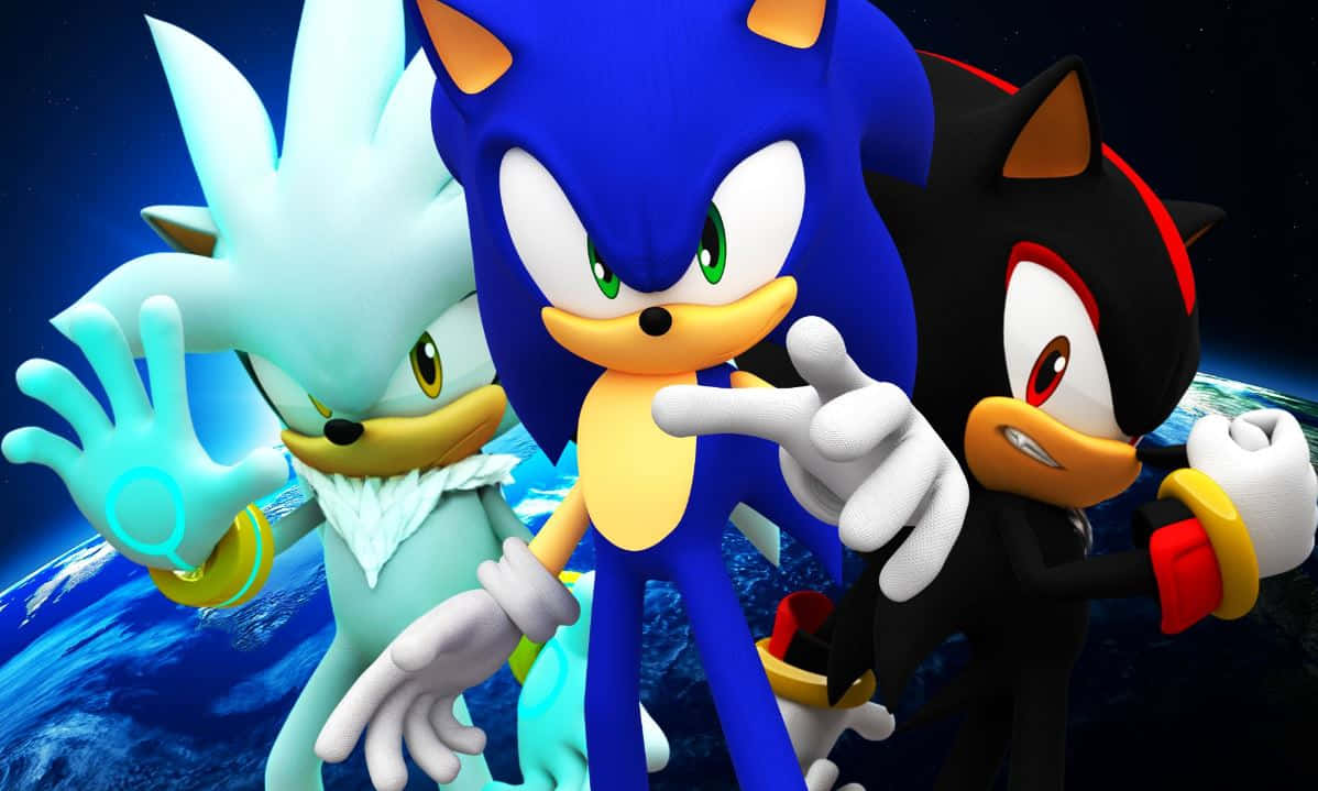 Iconic Sonic the Hedgehog Characters Grouped Together Wallpaper