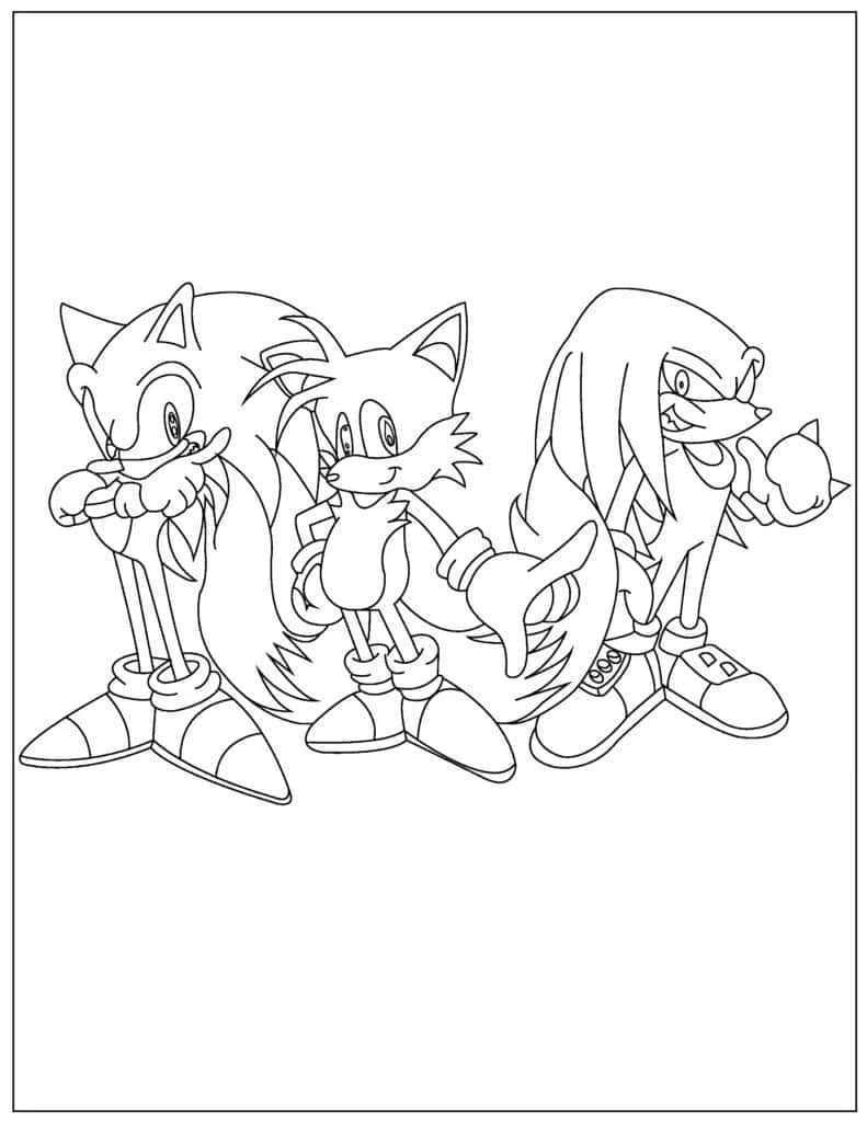 Lassensie Ihre Kreative Seite Mit Dem Ausmalbild Von Sonic The Hedgehog Zum Ausdruck Kommen.