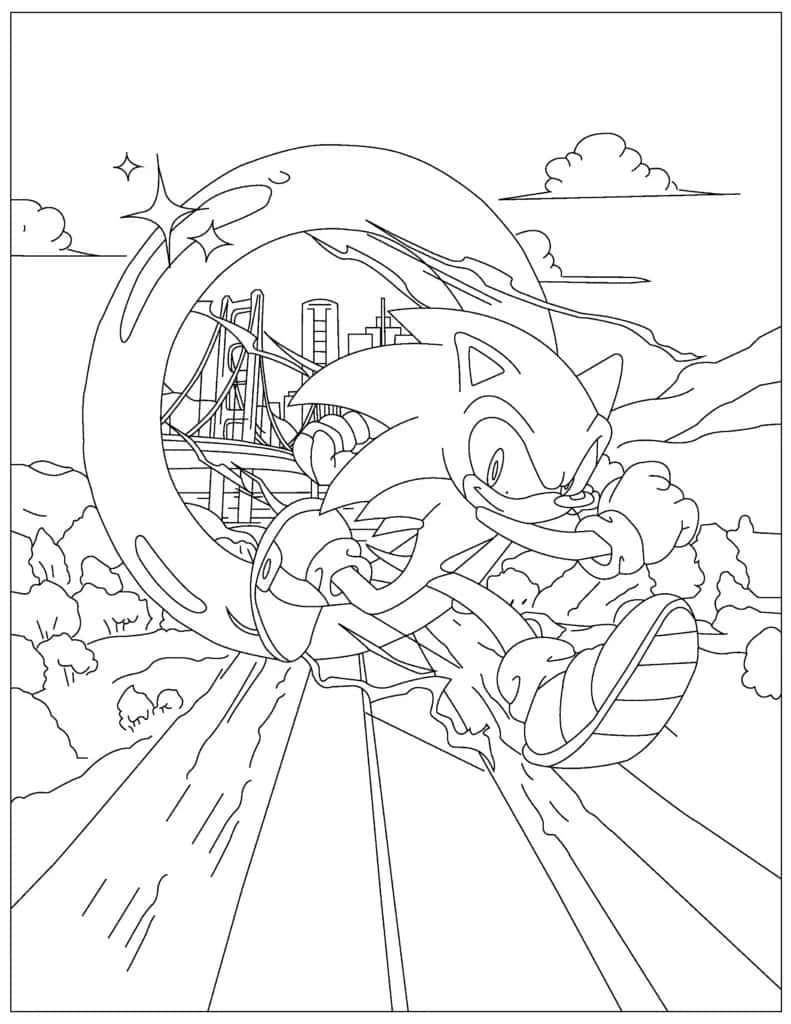 Pagineda Colorare Di Sonic The Hedgehog