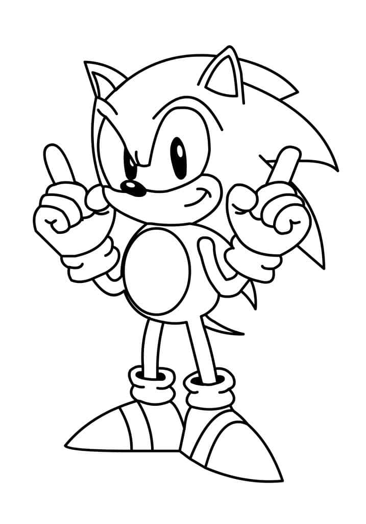 Färgläggoch Väck Sonic The Hedgehog Till Liv På Din Datorskärm Eller Mobilskärm!