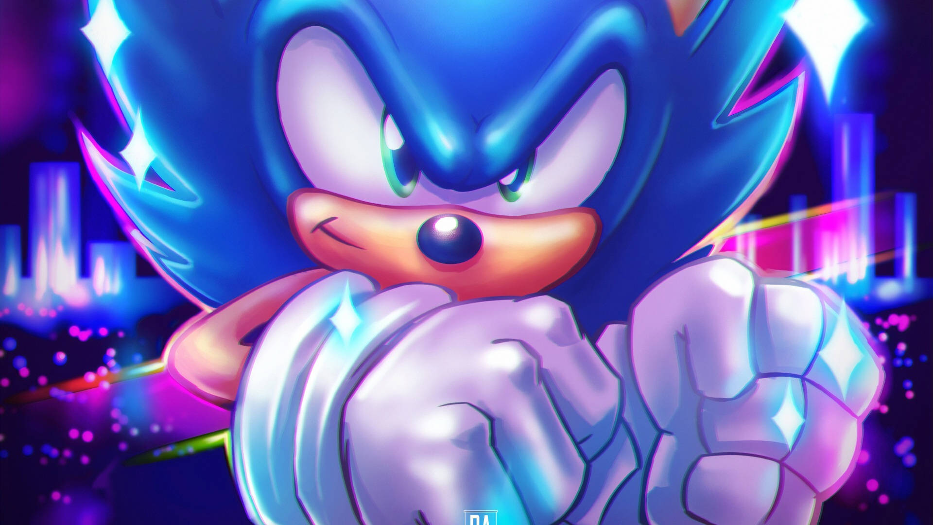 Sonic The Hedgehog Neon City Profile Picture Wallpaper