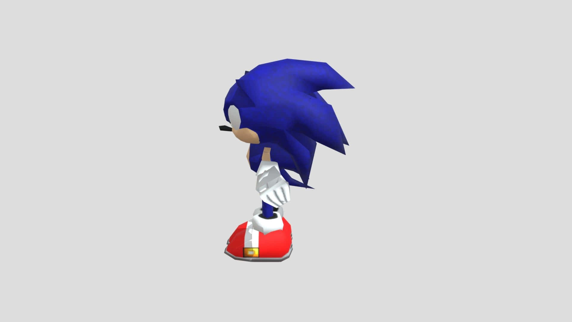 Sonic The Hedgehog preparing for a race.