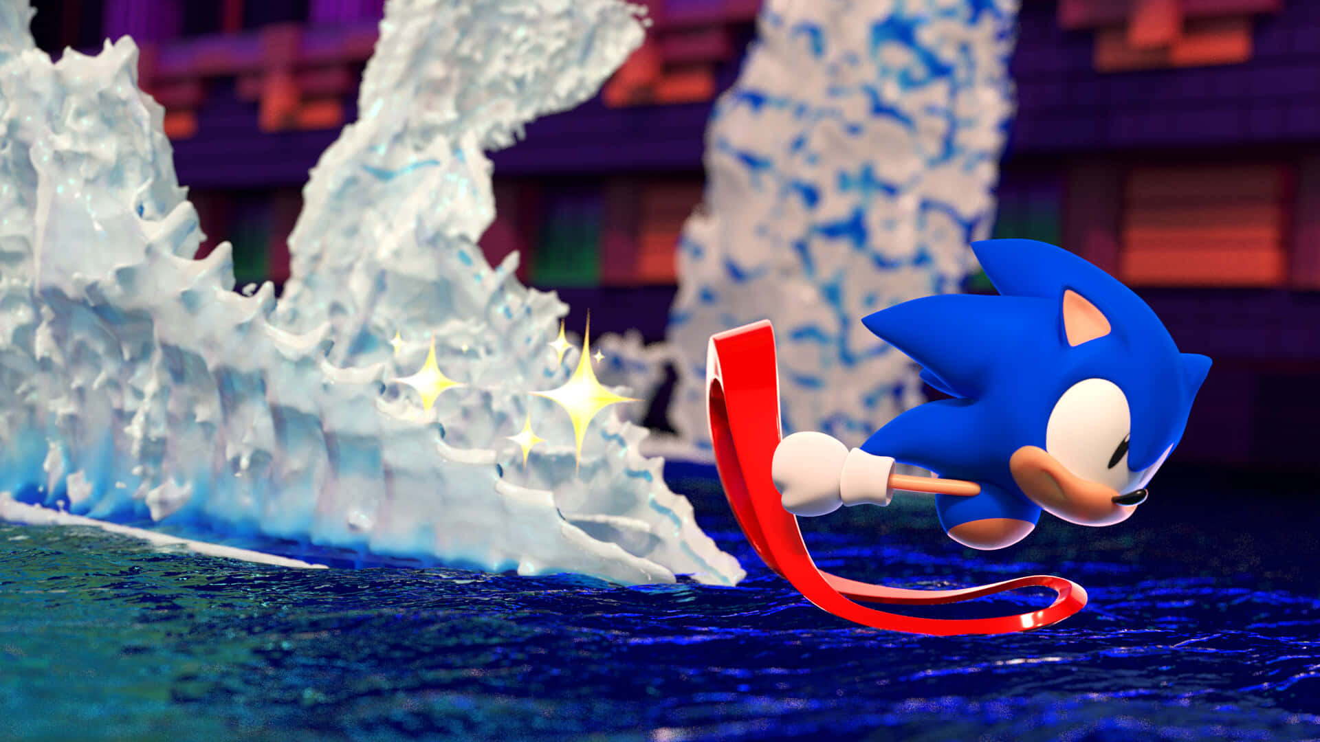 Sonic The Hedgehog Racing Through Hydrocity Zone Wallpaper