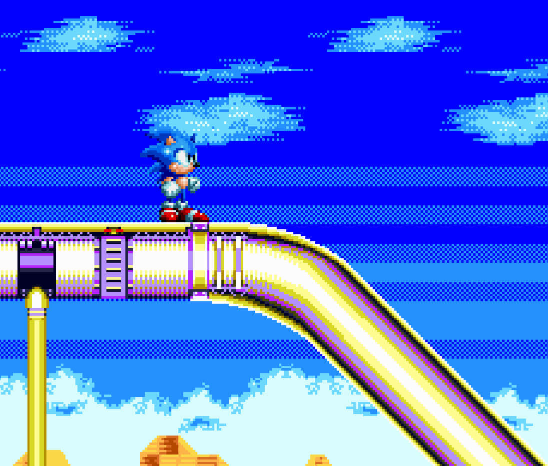 Sonic The Hedgehog Racing Through Launch Base Zone Wallpaper