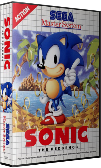 Sonic The Hedgehog Sega Master System Box Art PNG