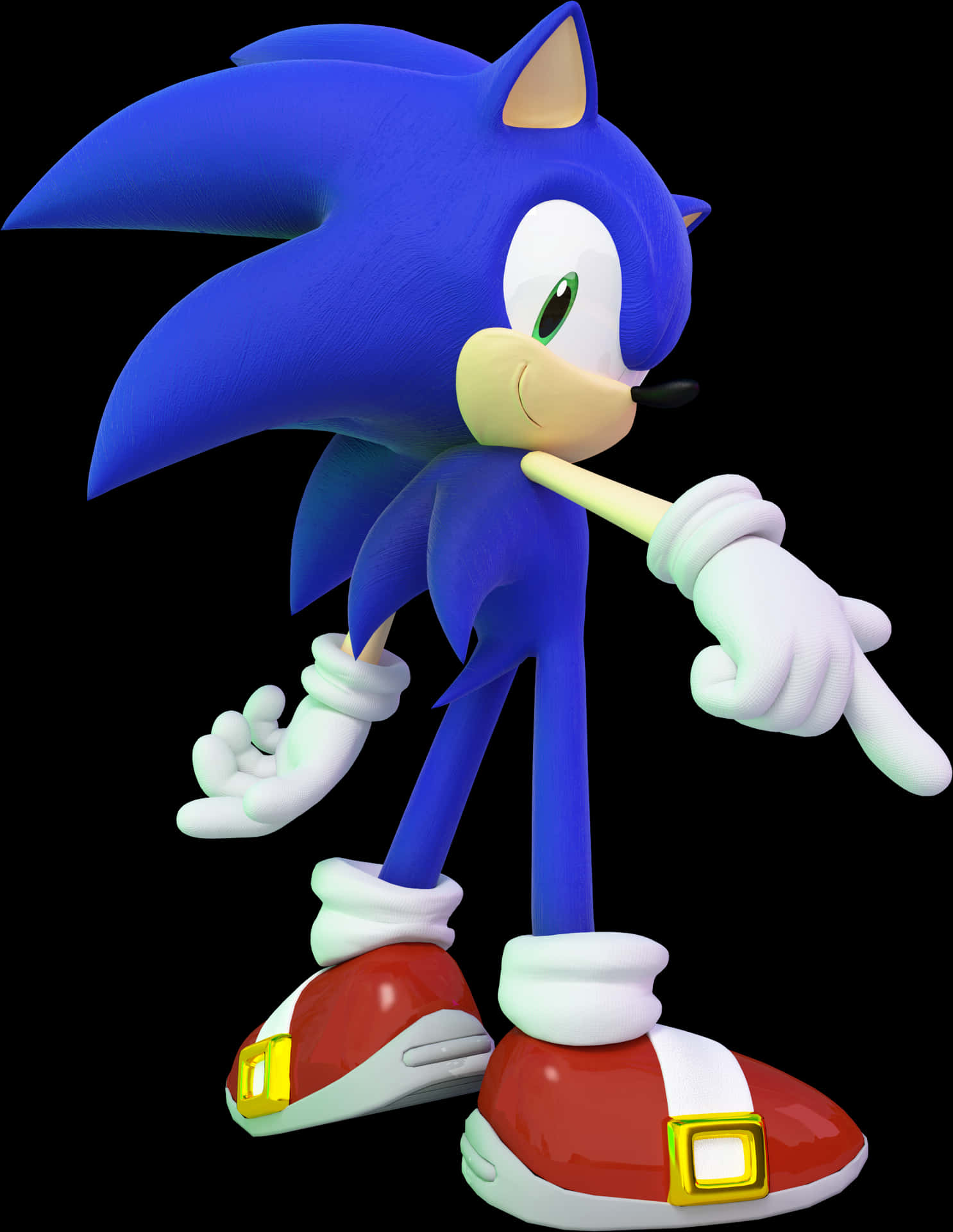 Sonic_ The_ Hedgehog_ Thinking_ Pose PNG
