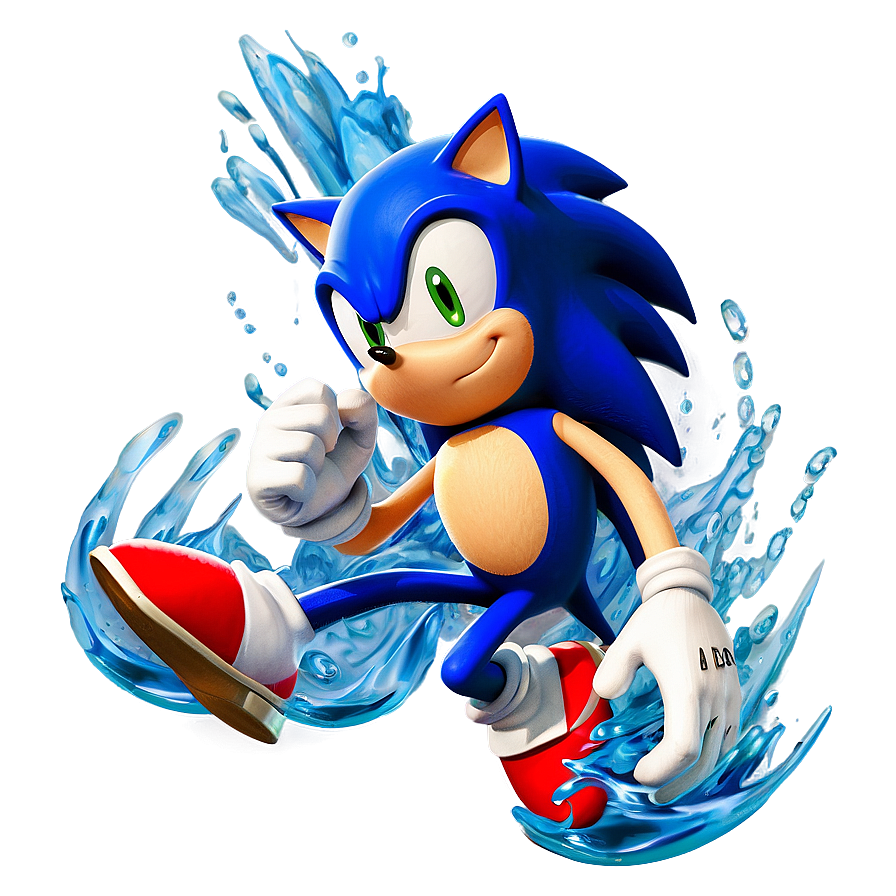 Download Sonic The Hedgehog Water Run Png 33 | Wallpapers.com