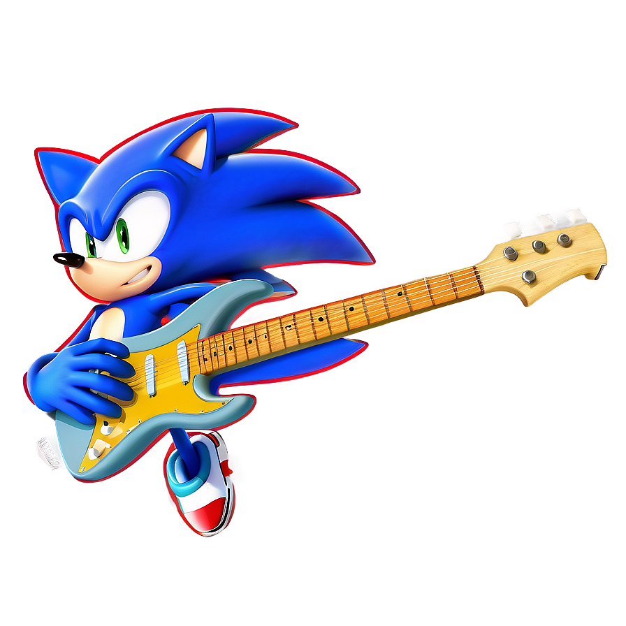 Download Sonic The Hedgehog With Guitar Png Gbo86 | Wallpapers.com