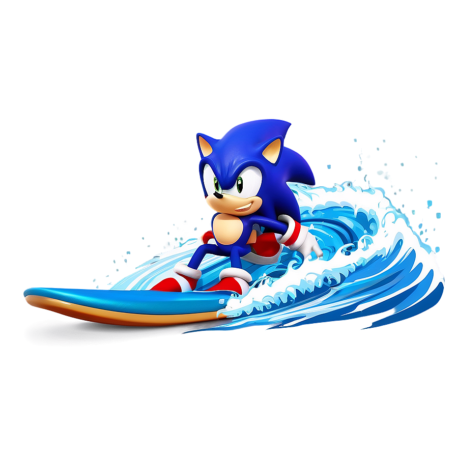 Sonic Water Surfing Png 04292024 PNG