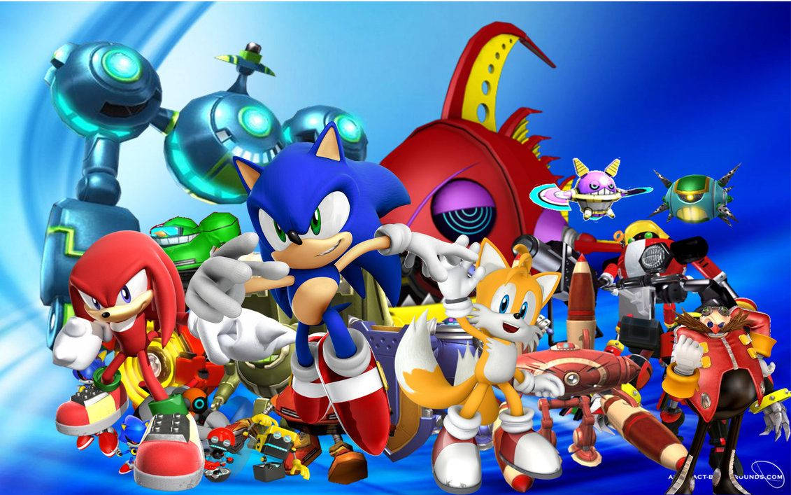 Sonic, Tails, and Knuckles ready to take on the world Wallpaper
