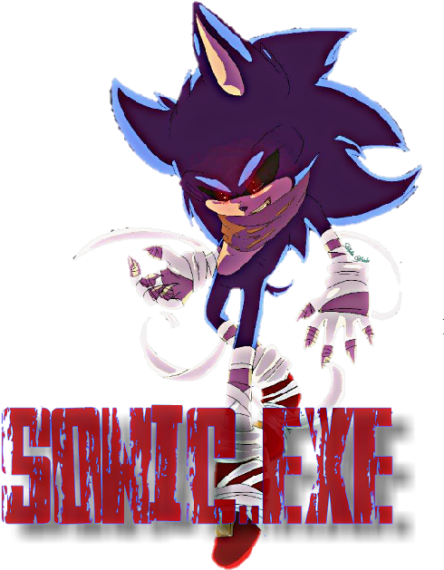 Sonic_ E X E_ Creepy_ Fanart.png PNG