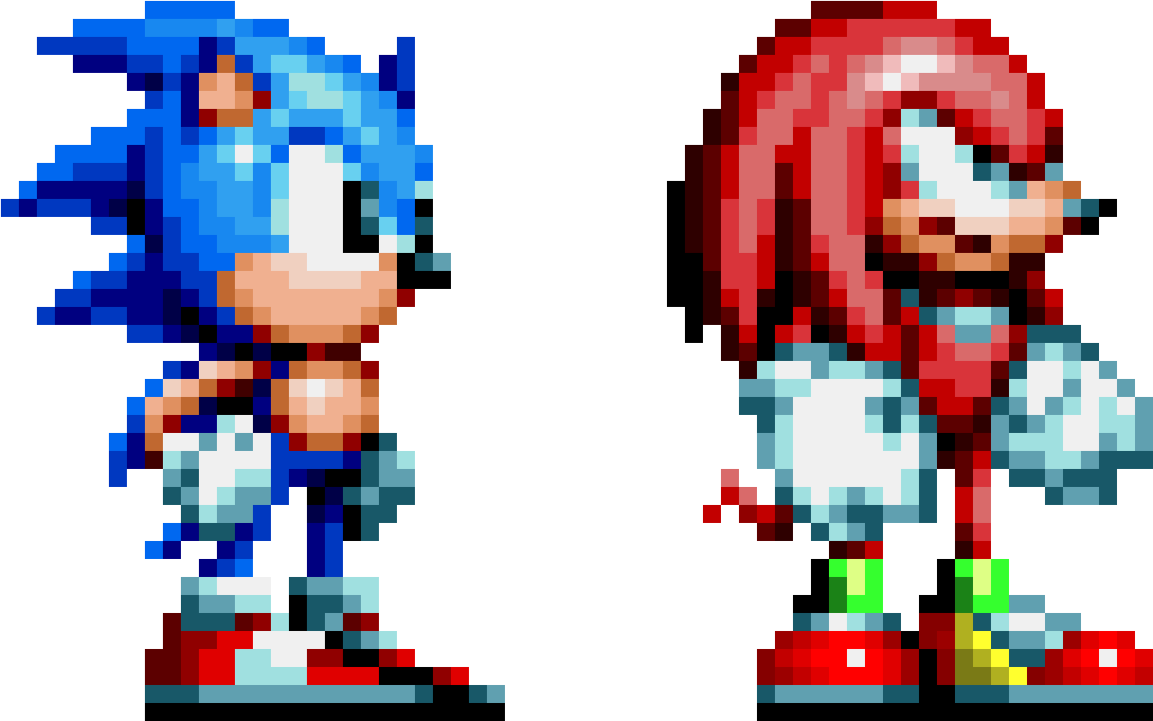 Sonicand Knuckles Pixel Art PNG