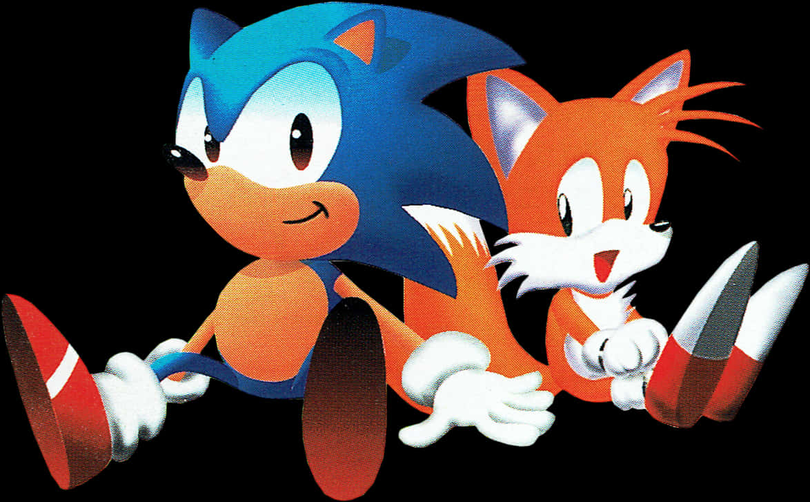 Sonicand Tails Classic Pose PNG