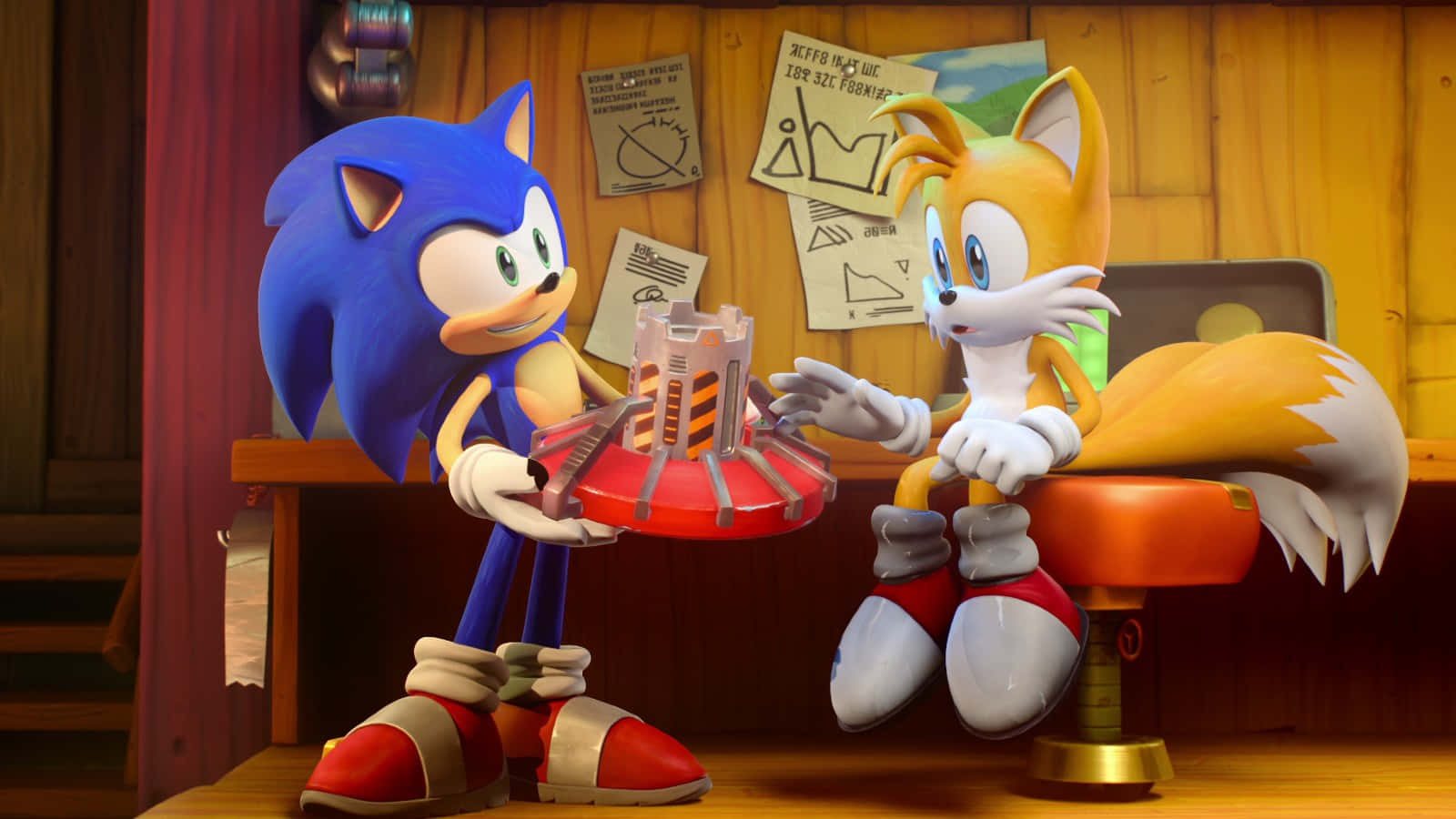 Sonicand Tails Discussing Plan Wallpaper