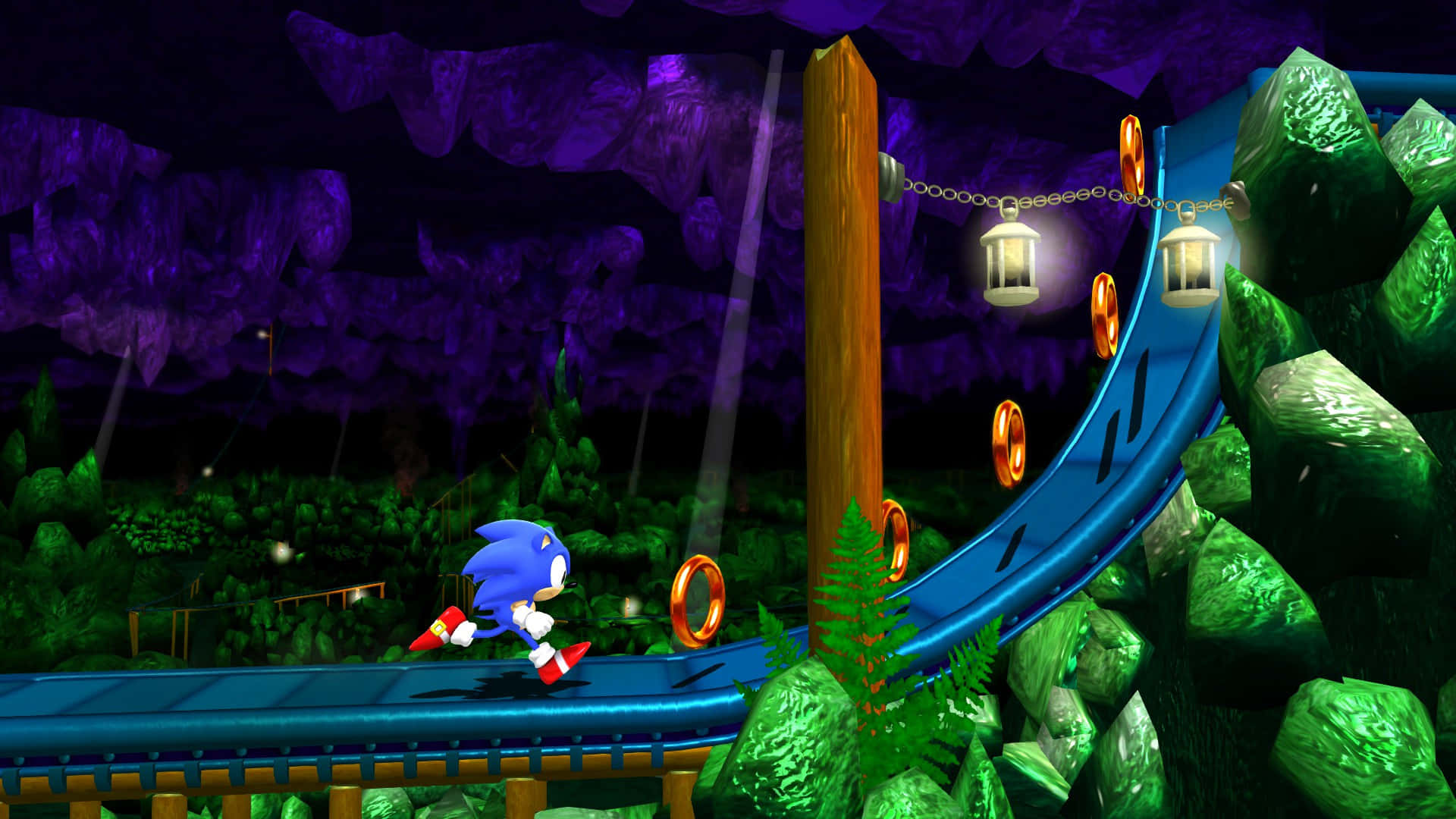 Sonic In Mystic Cave Zone Achtergrond