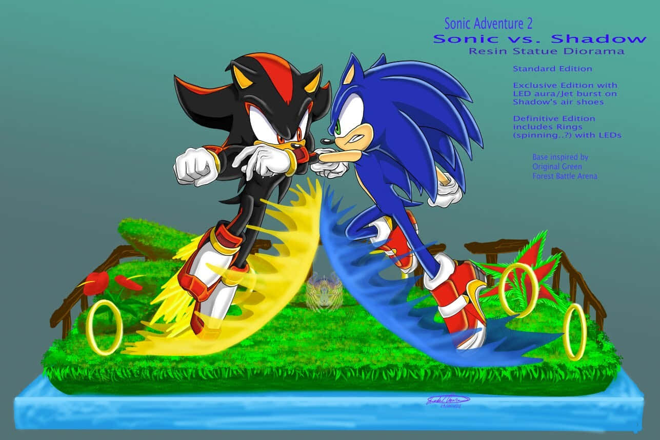 Sonic Vs Shadow Harsenbeeld Diorama Achtergrond