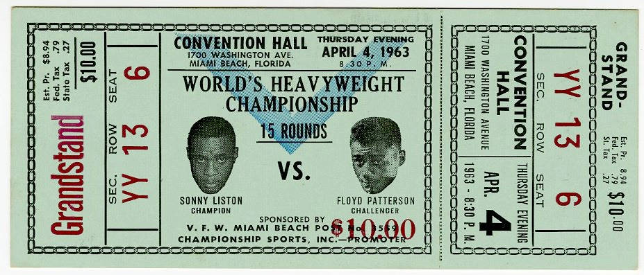 Sonny Liston Boxing Match Ticket Wallpaper