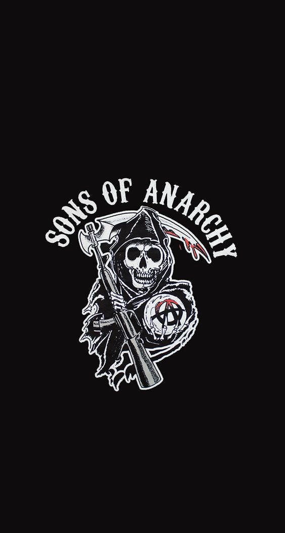 Söhneder Anarchie-logo Auf Schwarzem Hintergrund Wallpaper