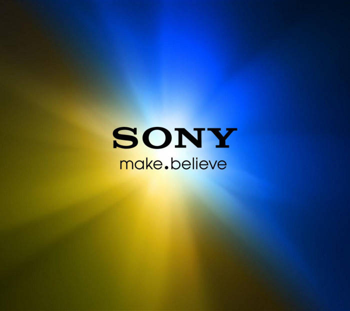 Sony Logo Blue And Yellow Background Picture