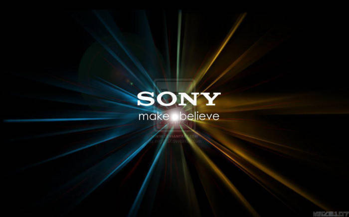 Sony Logo Blue And Yellow Spikes Picture