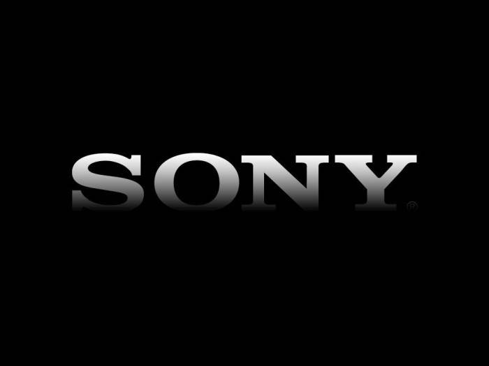 Sony Logo Halvt Uddunnet på Blå Baggrund Wallpaper