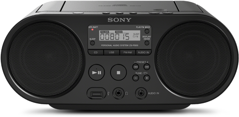 Sony Portable Boombox Front View PNG