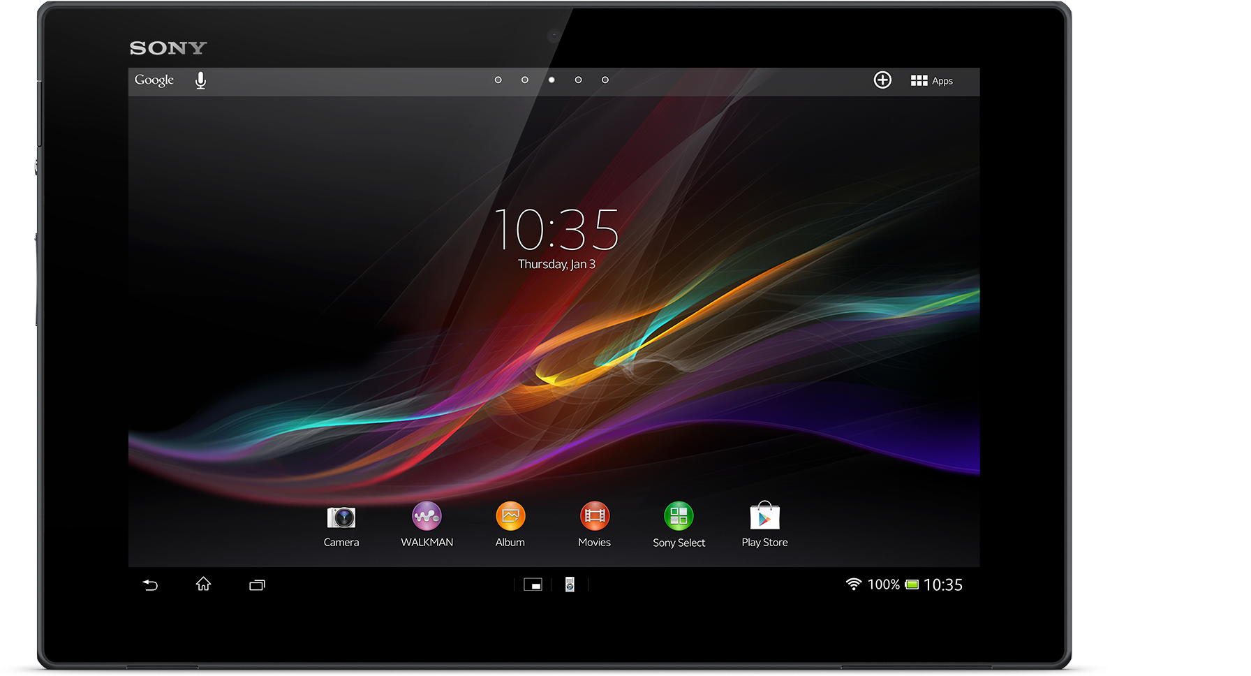 Sony Tablet Front Viewwith Colorful Display PNG