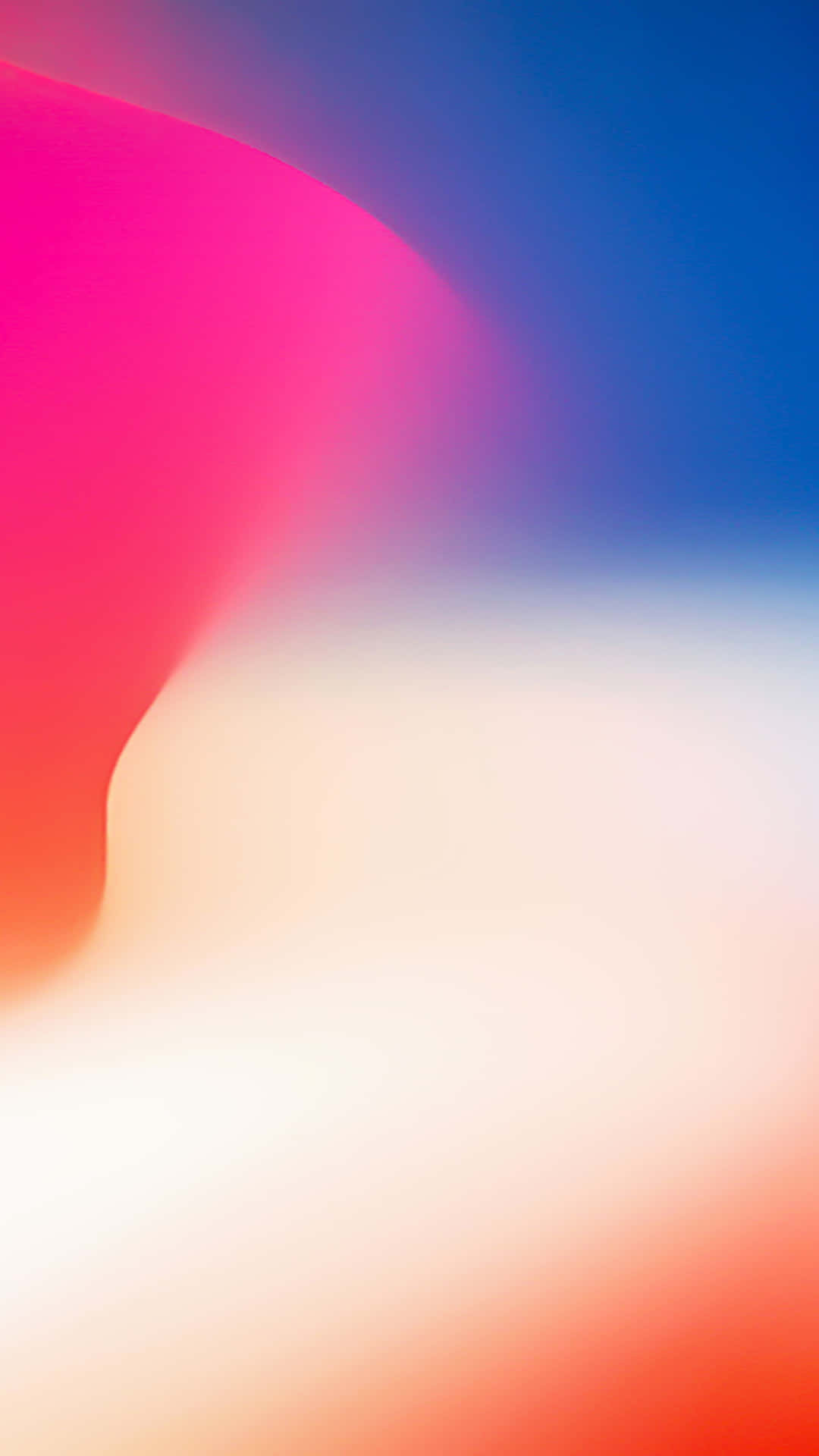 En iPhone X med en pink og blå baggrund. Wallpaper