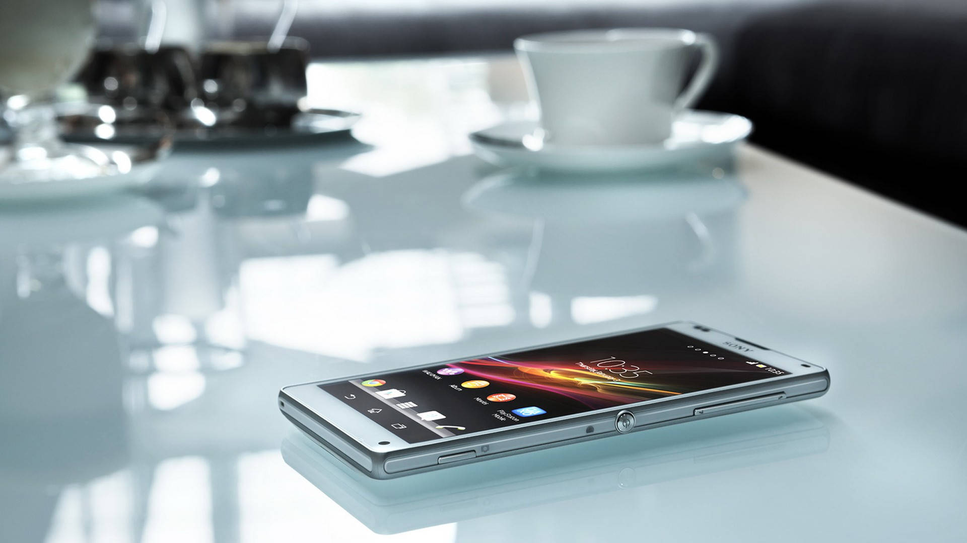 Sony Xperia On Table Wallpaper