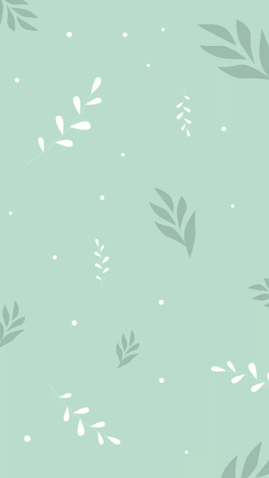 Soothing Green Leaf Pattern Wallpaper