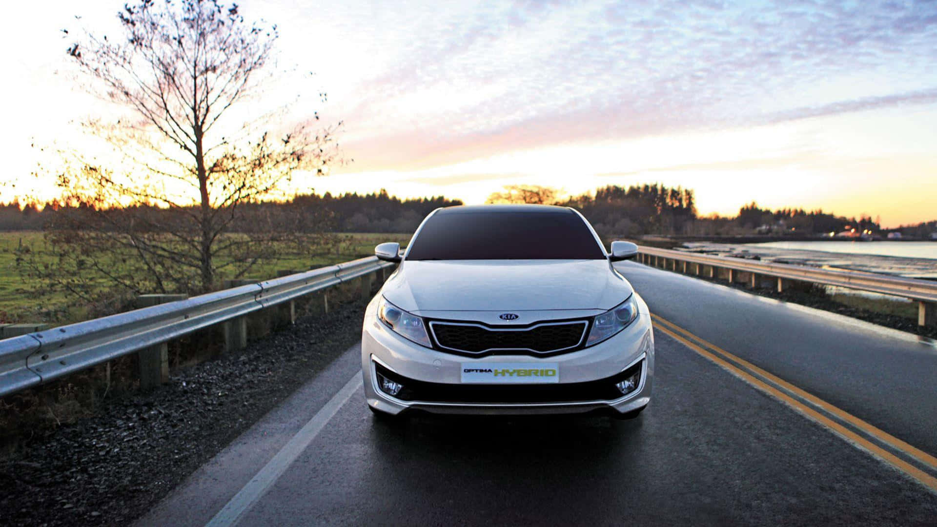 Sophisticated Kia Optima In Nightfall Blue Wallpaper