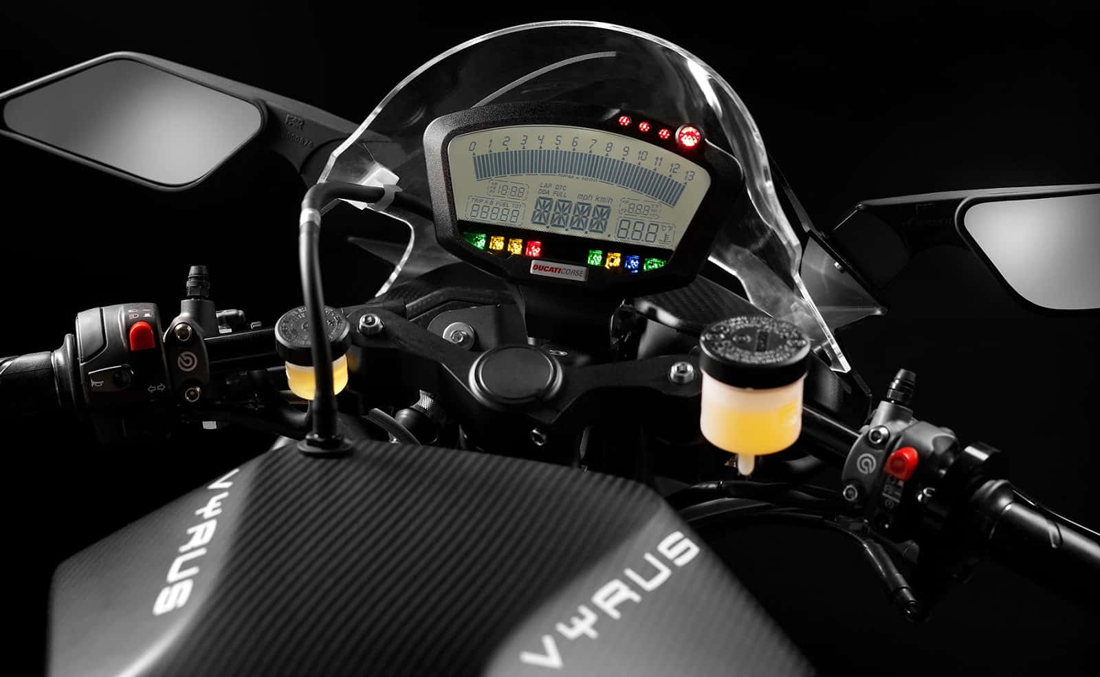 Sophisticated Vyrus Motorcycle On Display Wallpaper