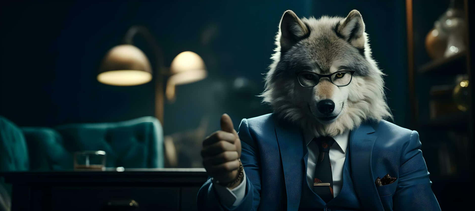 Sophisticated Wolfin Suit Wallpaper