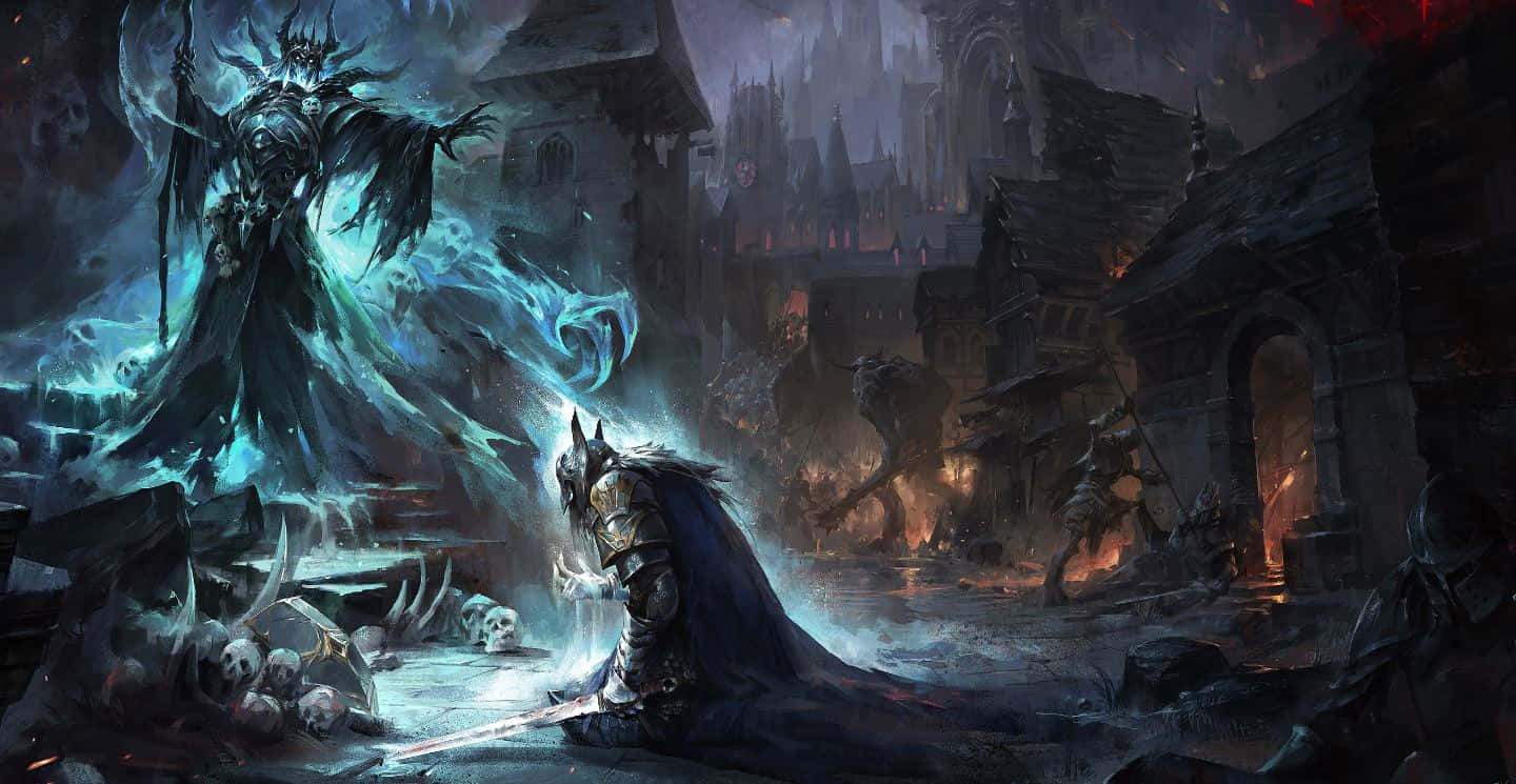 Mysterious Sorcerer Wielding Magical Power in a Fantasy World Wallpaper