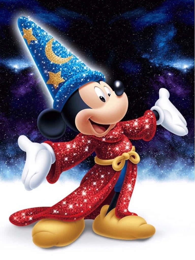 Sorcerer Mickey Cosmic Backdrop Wallpaper